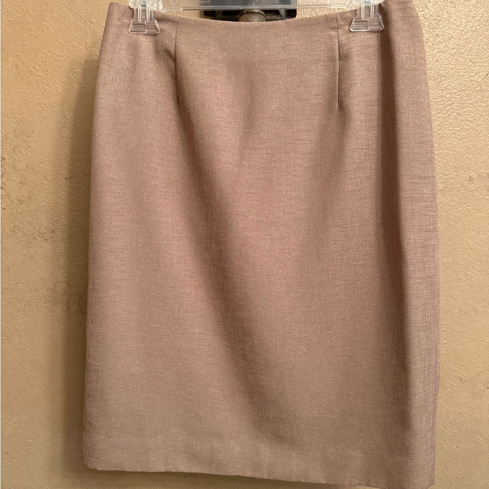 Amanda Smith Tan Pencil Skirt Knee-Length